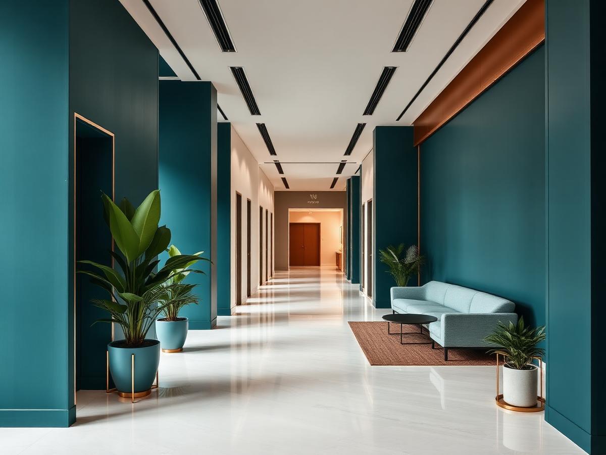 Office lounge and corridor at the Astrykx corporate office
